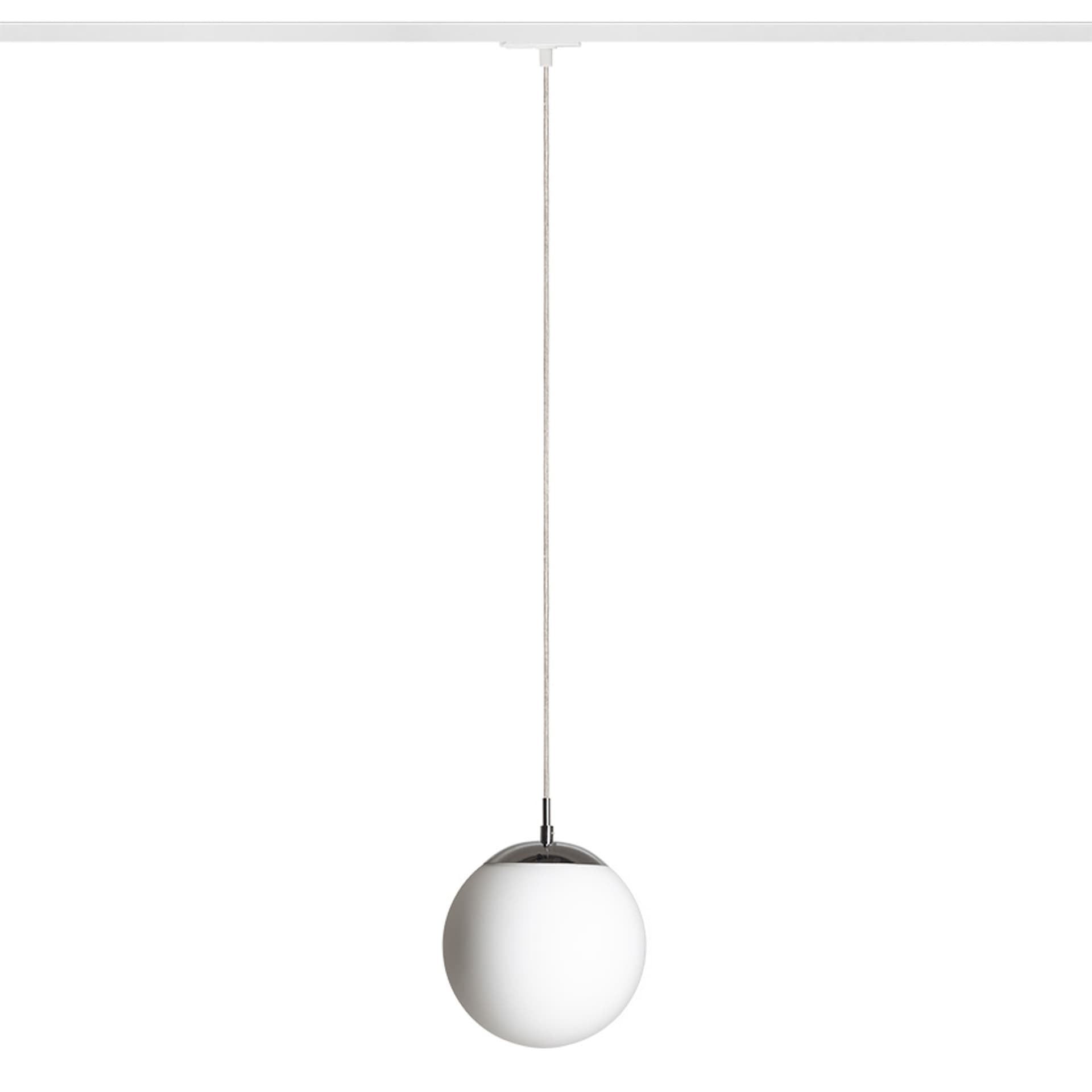 RENDL LUNA 20 pentru șină 1-circuit, sticlă opal/crom, 230V, LED E27 11W
