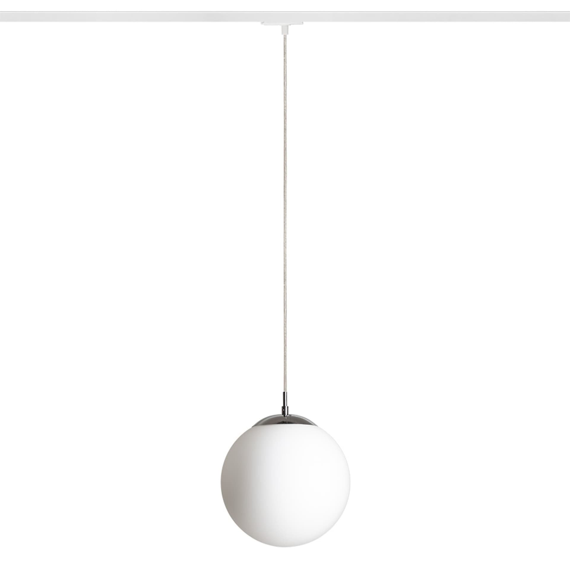 RENDL LUNA 25 pentru șină, sticlă opal/crom, 230V, LED, E27, 15W