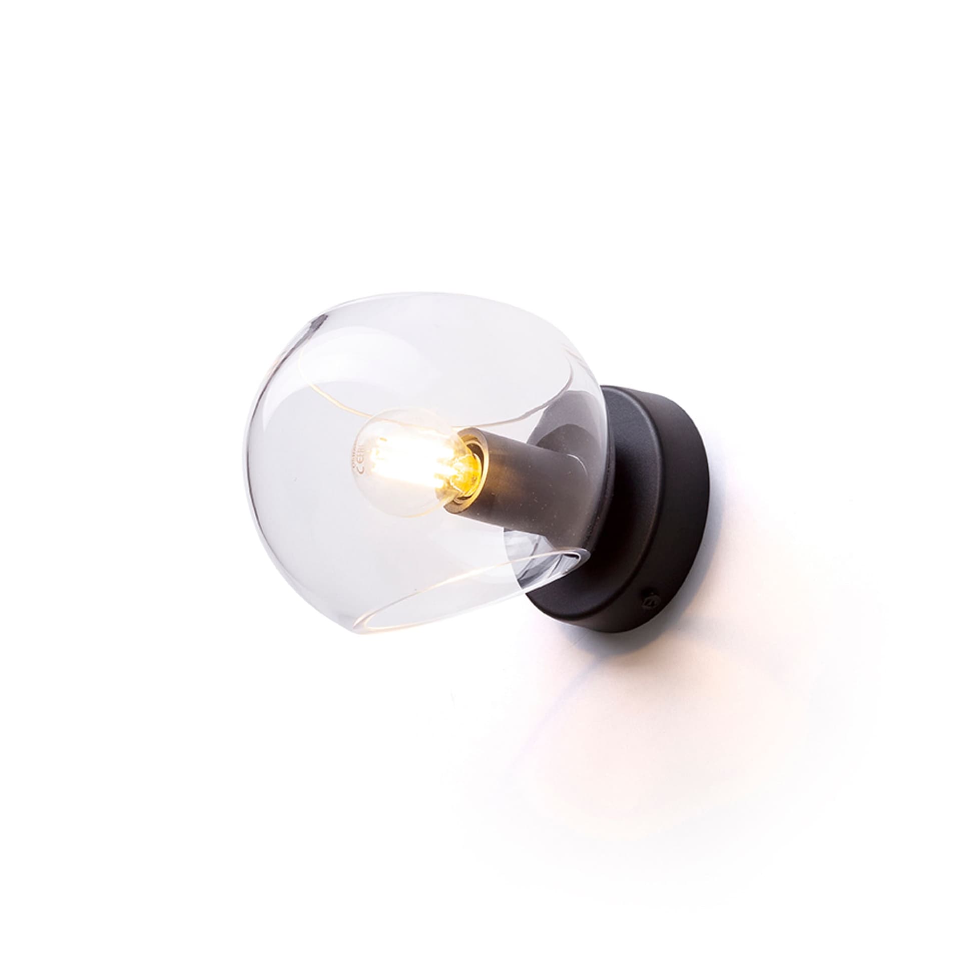 Aplică Rendl Solaris, sticlă transparentă/negru, E14, 7 W