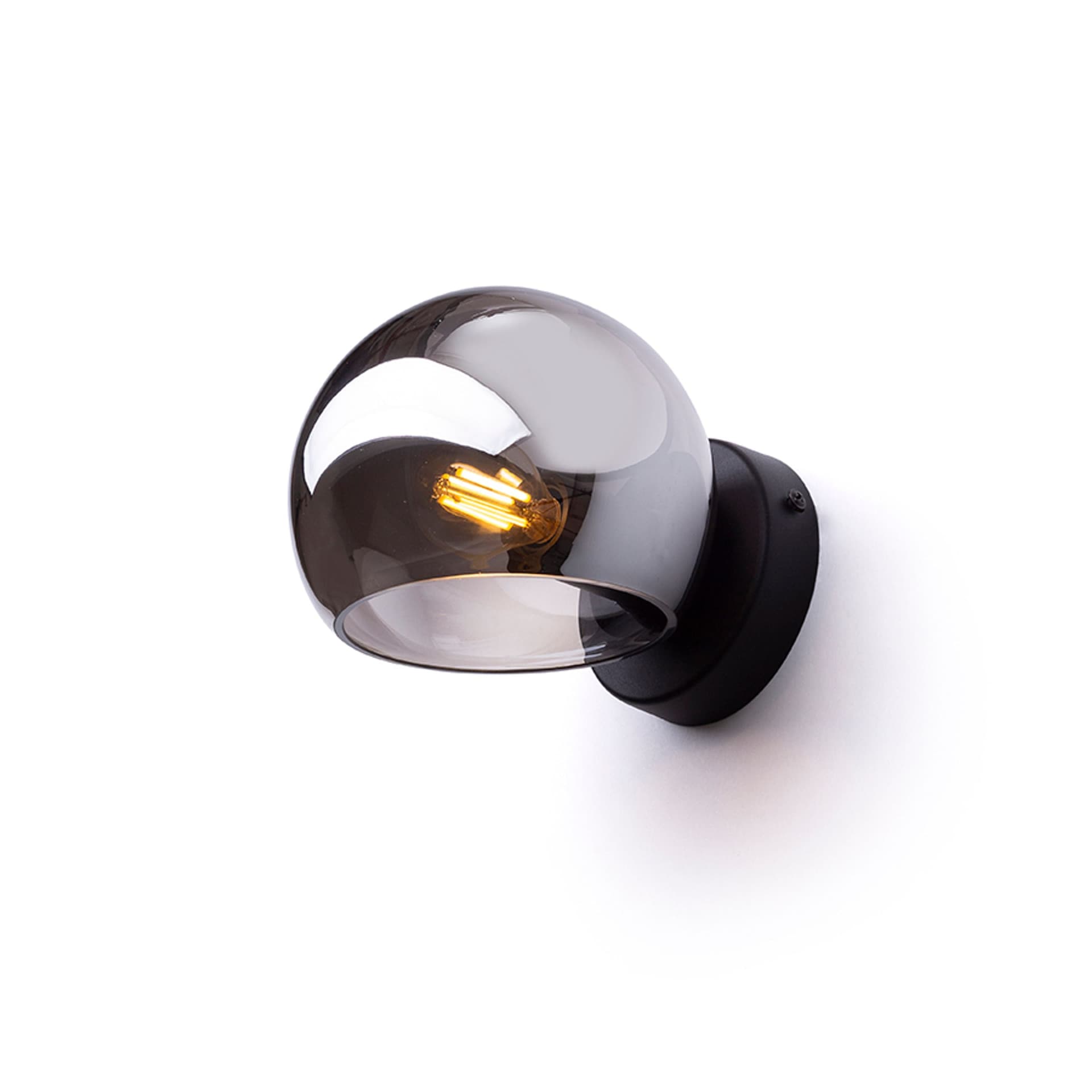 RENDL Solaris aplicat pe suprafață, sticlă afumată/negru, 230V, E14, 7W