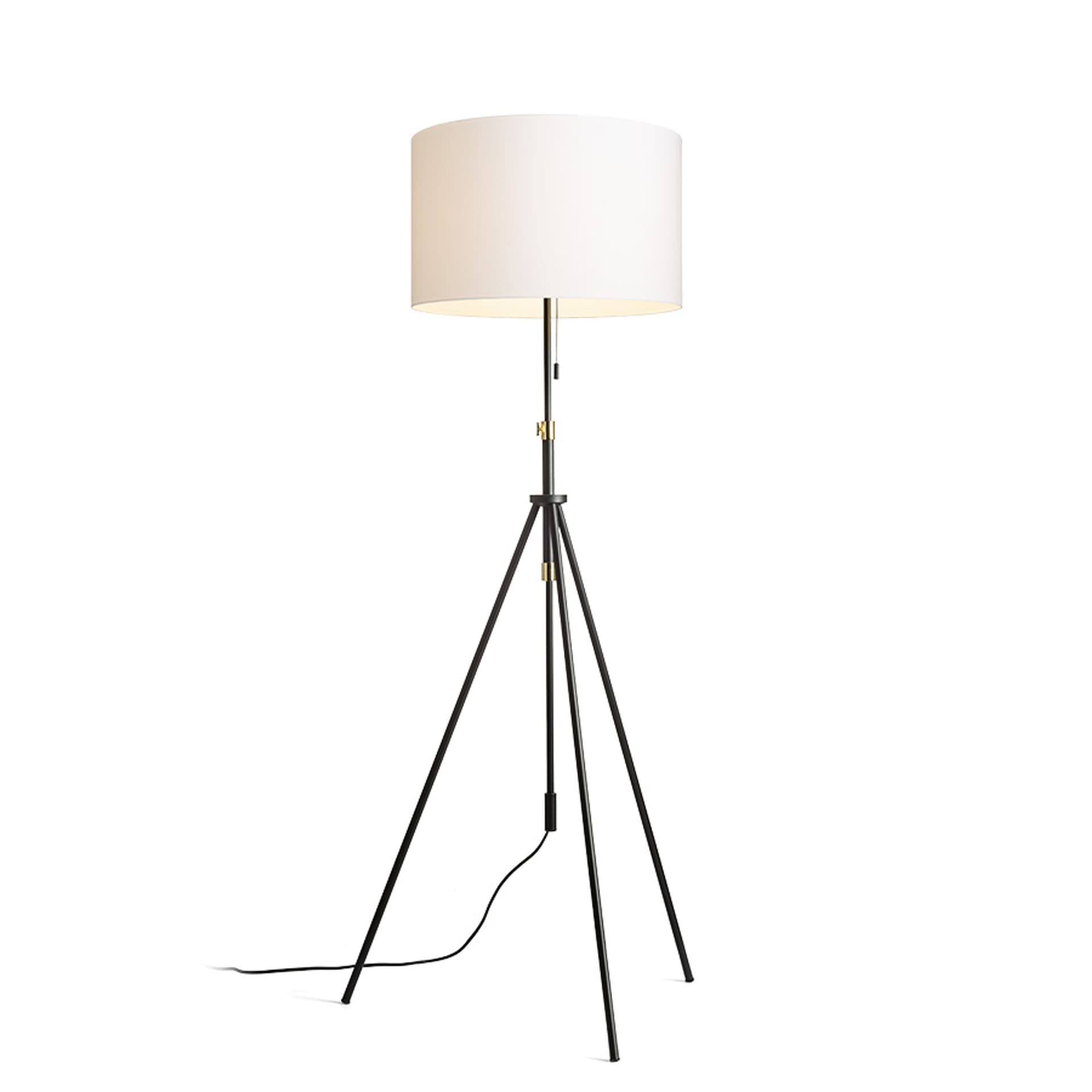 Bază de podea Rendl Luton/Ron 55, alb/negru/metal, 230V, LED, E27, 15W