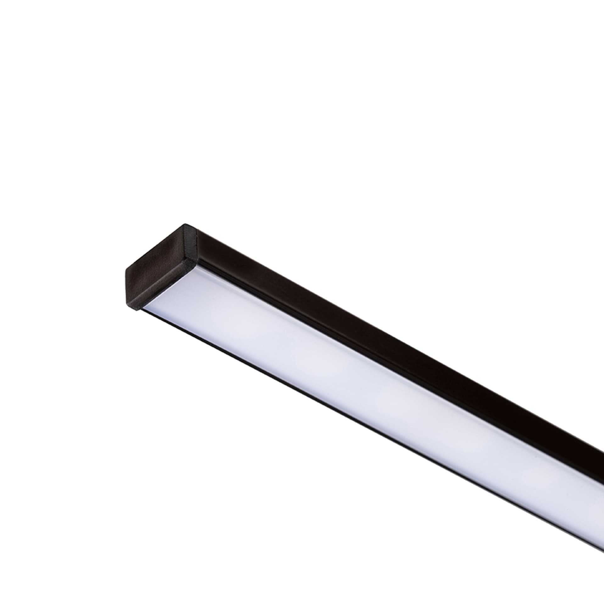 Profil LED G montat pe suprafață 1 m negru, acrilic mat/aluminiu