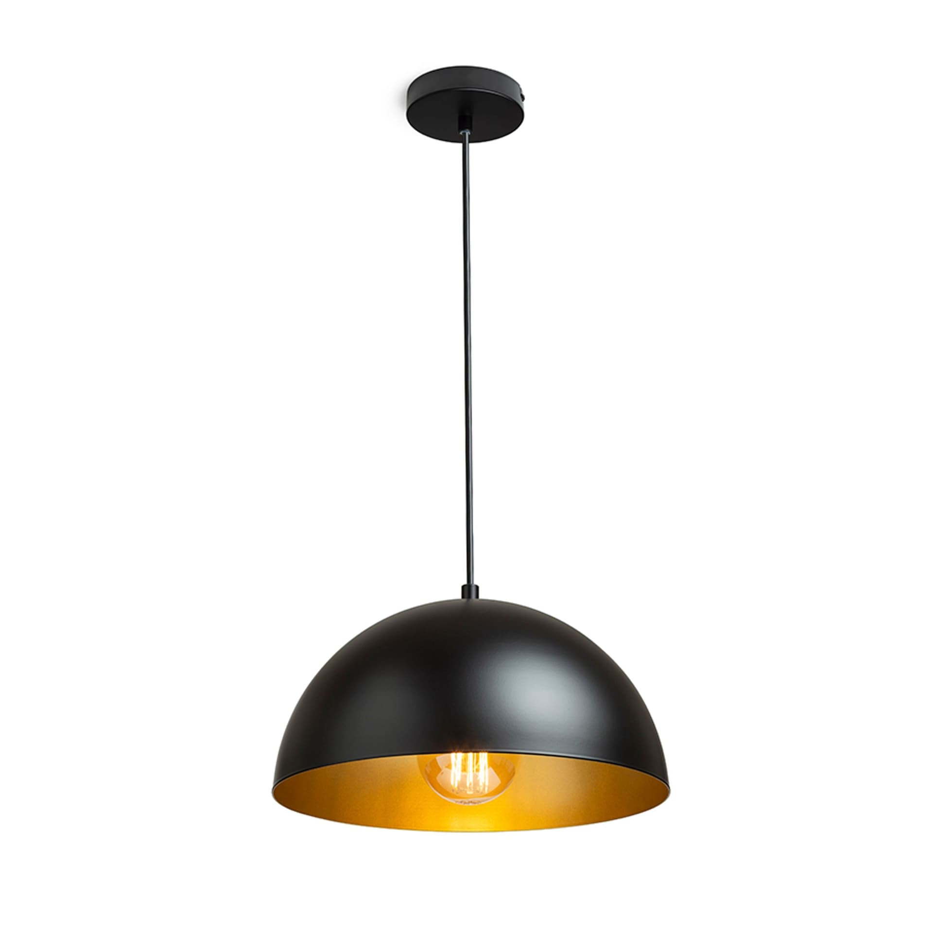 RENDL GLADYS 30 suspendat negru/auriu 230V LED E27 15W
