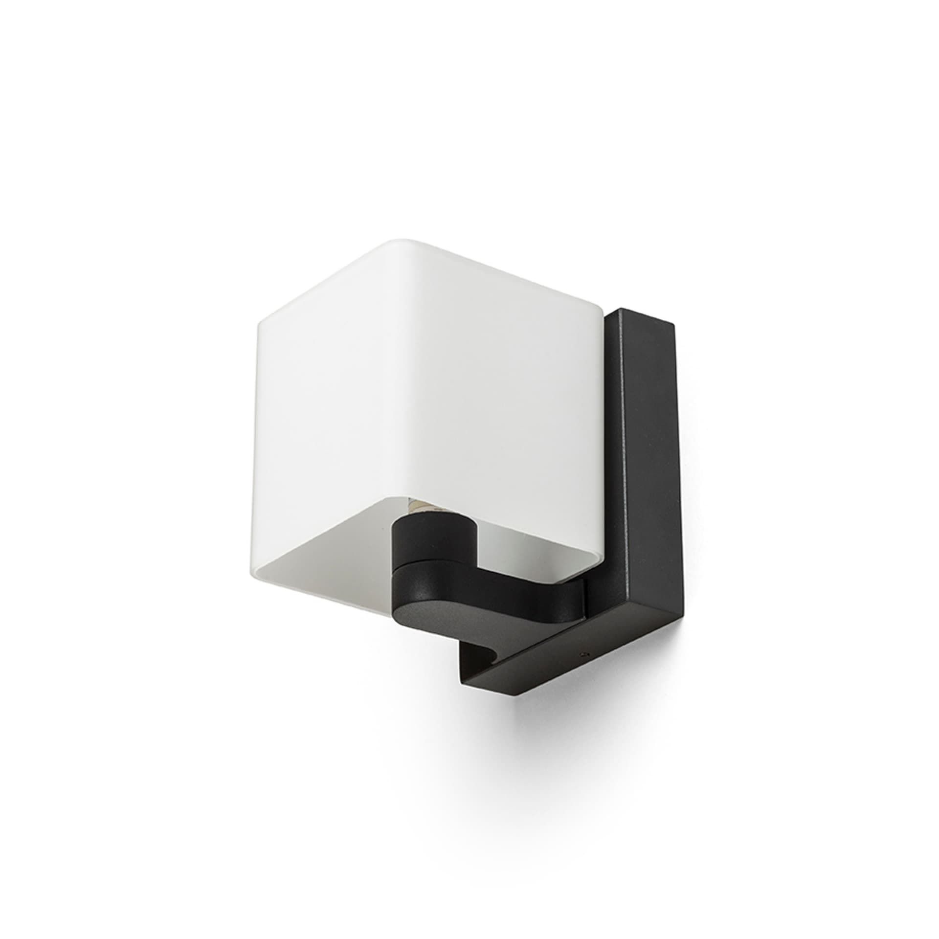 Aplica de perete Rendl, negru, sticlă opal, 7W