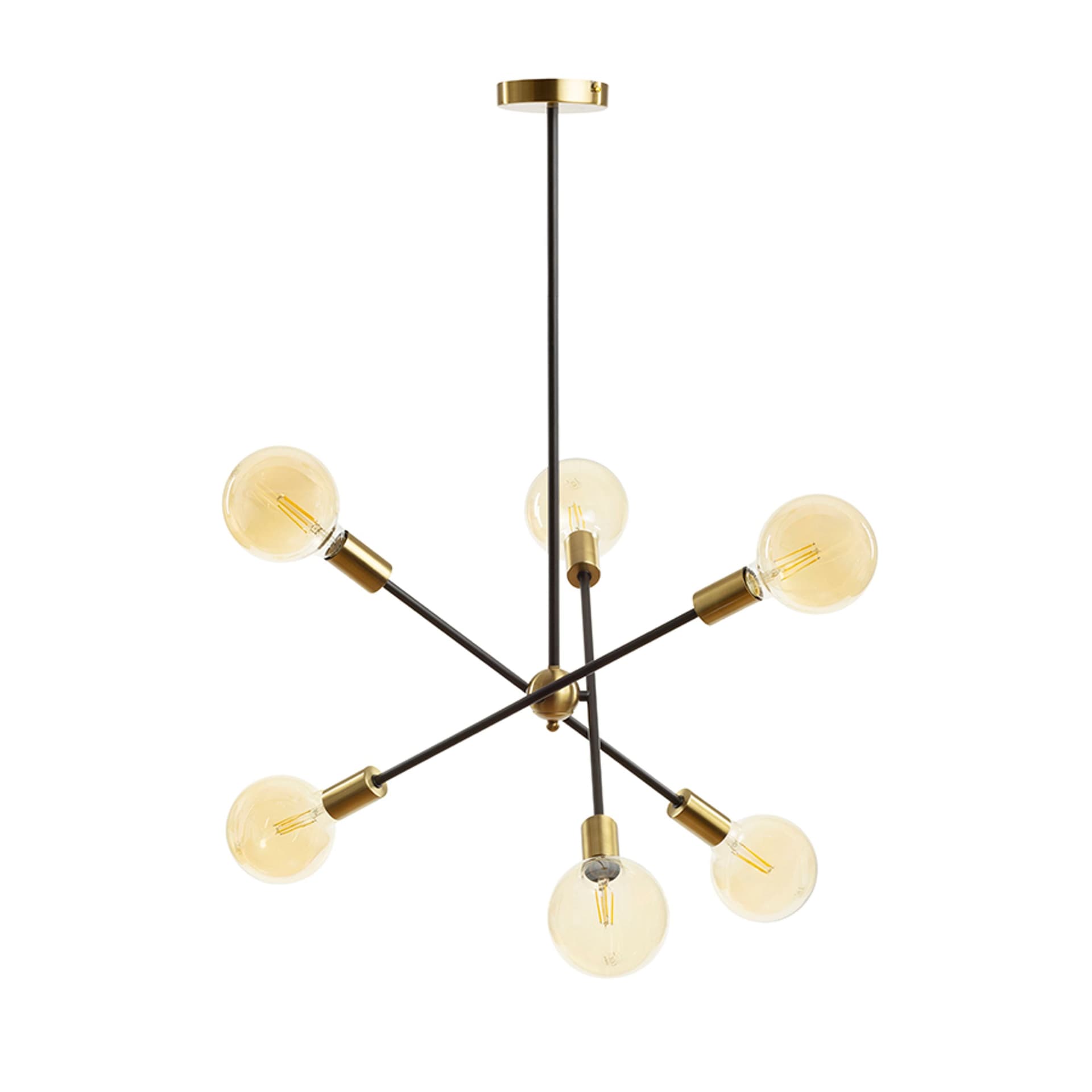 RENDL ARTEMIA 6 stâlp negru alamă periată 230V LED E27 6x15W