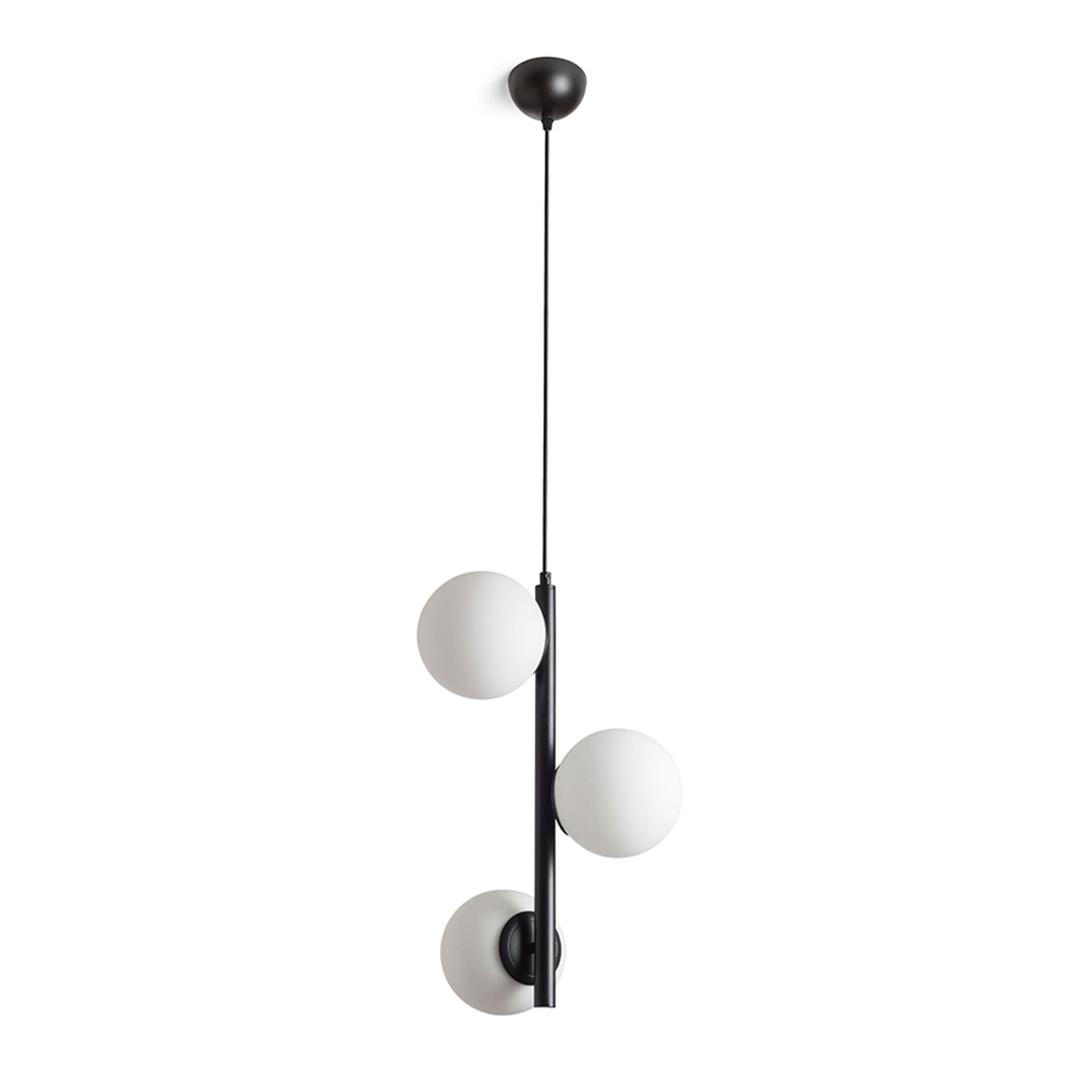 Pendul Rendl Etheria negru, sticlă opal, E27, 3x11W, 230V