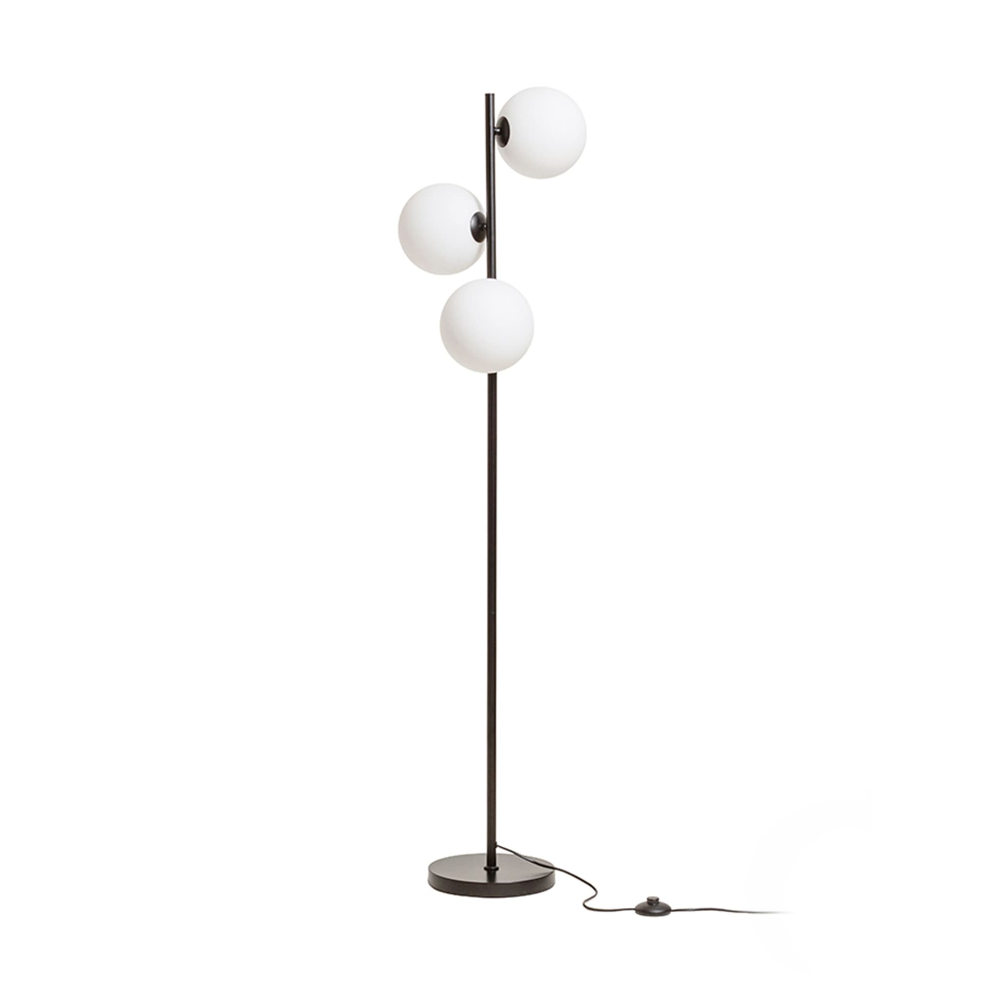 Lampadar Rendl Etheria negru, sticlă opal, LED 3x7W