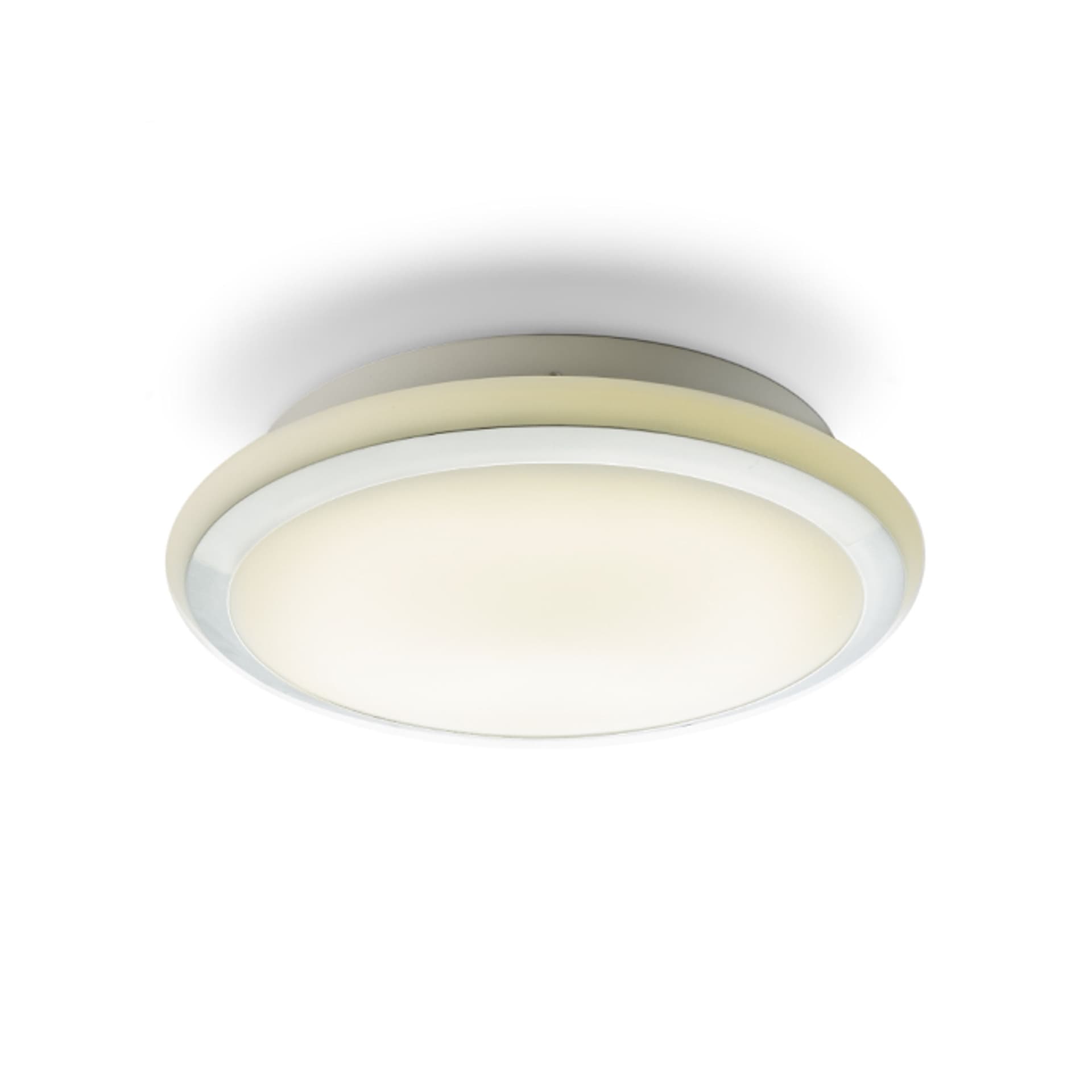 Plafonieră LED Rendl, sticlă opal/crom, 24W, lumină caldă