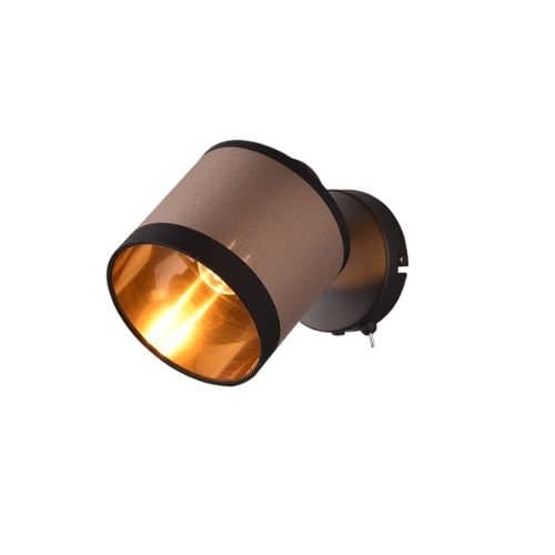 R81551741 Aplică Davos 1xMax.10W E14 Negru mat/Maro Taupe