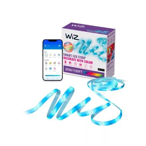 WIZ Set LightStrips 30m RGB BT cu adaptor și întrerupător