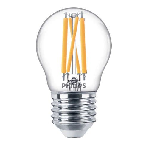 Bec LED Philips filament P45, dimabil, 3,4 W, 470 lm, E27