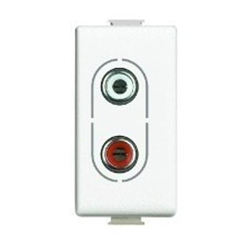 PRZ AM4281 Matix Priză audio 2 RCA 1 modul Albă