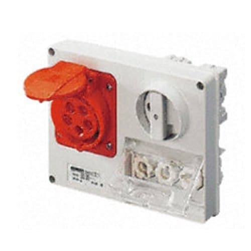GW66137 Priză cu interbloc 32A 2P+T oriz cu port fuz Ro