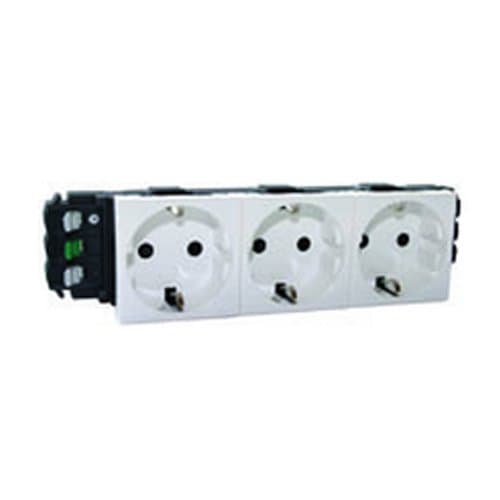 PRZ 077403 Mosaic DLP Priză 3x2P+T borne automate Alb