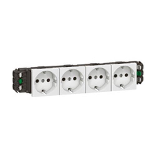 PRZ 077404 Mosaic DLP Priză 4x2P+T borne automate Alb