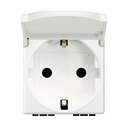 PRZ N4141PW Living Light Priză Schu 2P+T 16A cap 2m Alb