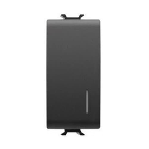GW12052 Întrerupător cap scară ilum 16AX 1 m CH/Negru Satin