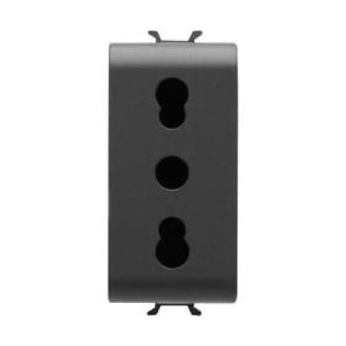 PRZ GW12203 Priză Copii IT 250V 16A 2P+T 1 m CH/Negru Satin