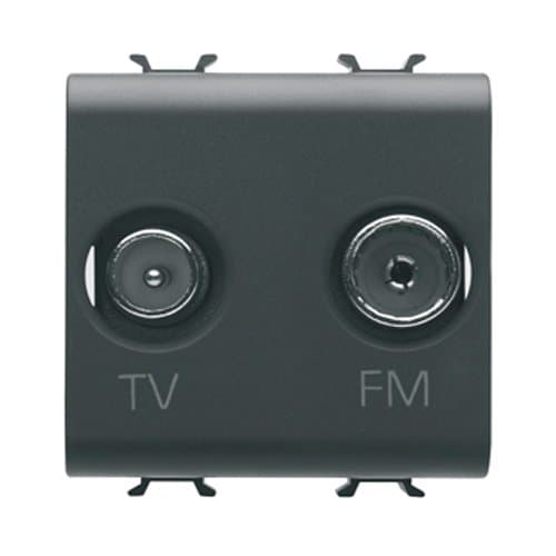 PRZ GW12381 Priză TV+FM 2 module CH/Negru Satin