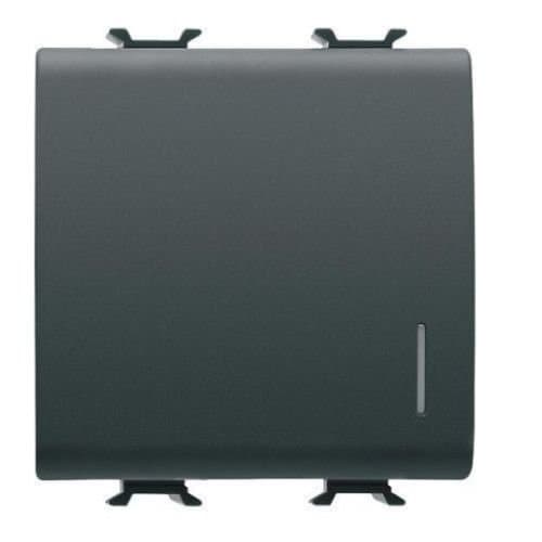 GW12102 Întrerupător cap cruce ilum 1P 2 m CH/Negru Satin