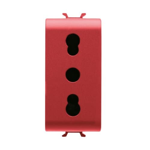 PRZ GW10213 Priză 2P+E IT 250V 16A bivalentă 1 m CH/RED