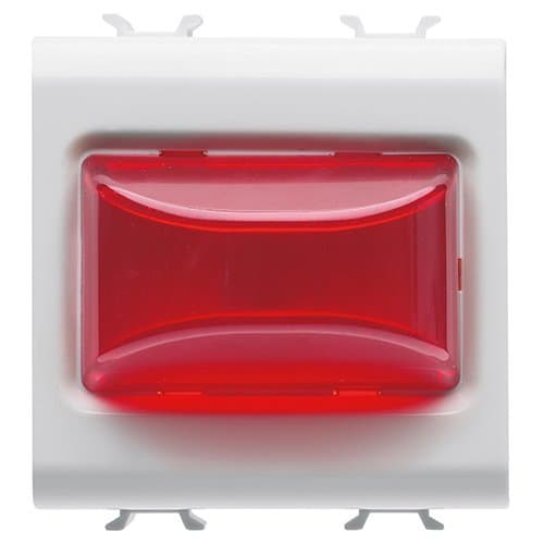 GW13633 Buton indicator LED Roșu 2 module CH/Bej Satin