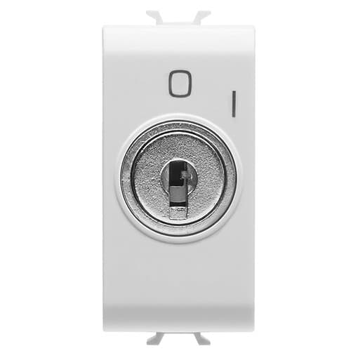 GW15145 Întrerupător cu cheie 2P 10A CH/Alb Satin