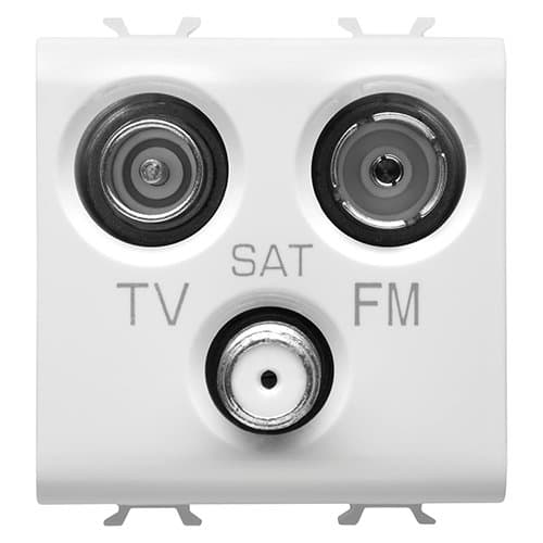 PRZ GW15382 Priză TV-SAT-FM CH/Alb Satin