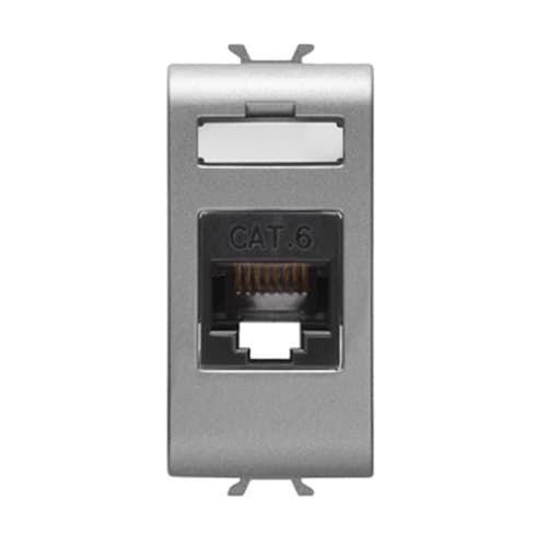 PRZ GW14423 Priză RJ45 UTP cat 6 1 modul CH/Gri Titan