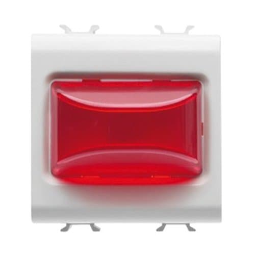 GW10633 Buton indicator LED Roșu 2 module CH/Alb