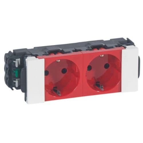 PRZ 077242 Mosaic DLP Priză 2x2P+T 16A 4 module Roșu