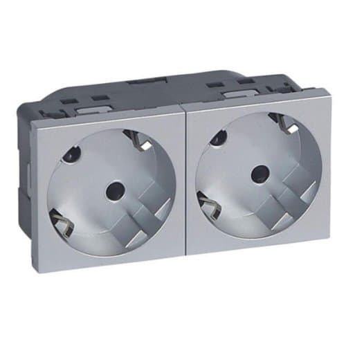 PRZ 079282 Mosaic DLP Priză 2x2P+T 4 module Aluminiu
