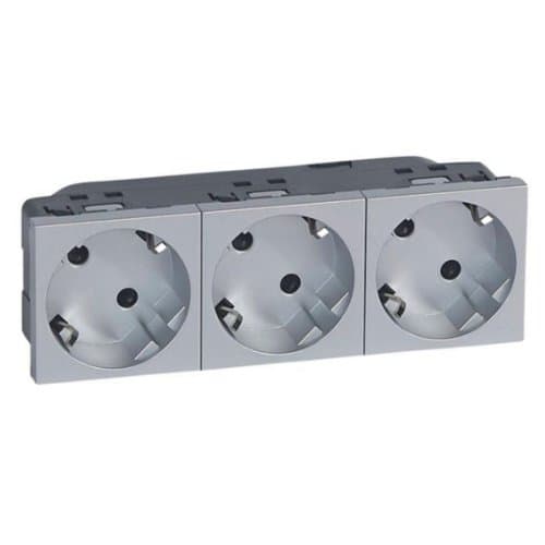 PRZ 079283 Mosaic DLP Priză 3x2P+T 6 module Aluminiu