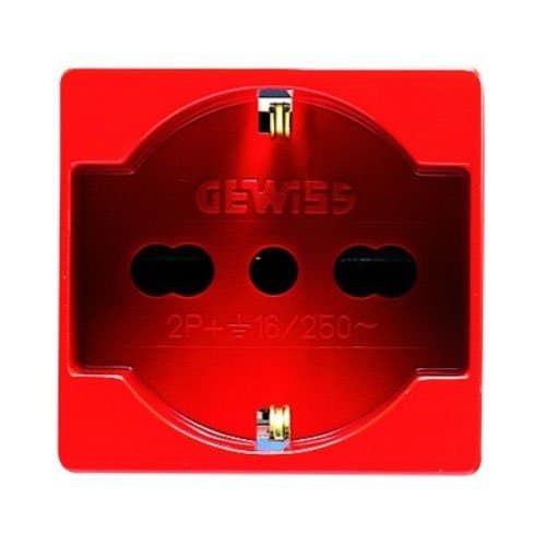 PRZ GW20296 Priză Prot Copii 2P+E IT/DE 16A 2m SY/RED
