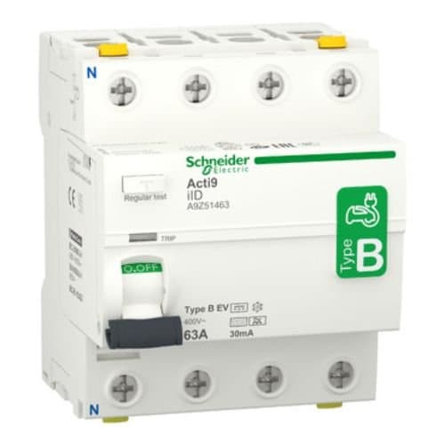 A9Z51463 Întrerupător diferențial RCCB 4P 63A B 6KA 30mA 4M