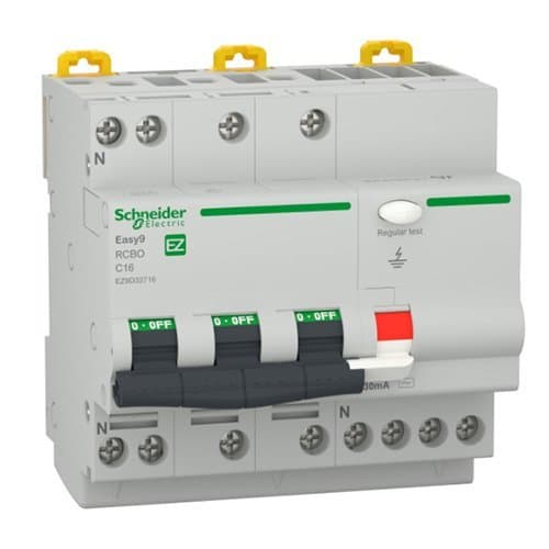 DJC EZ9D32716 Disjunctor diferențial RCBO 3P+N 16A C 30mA