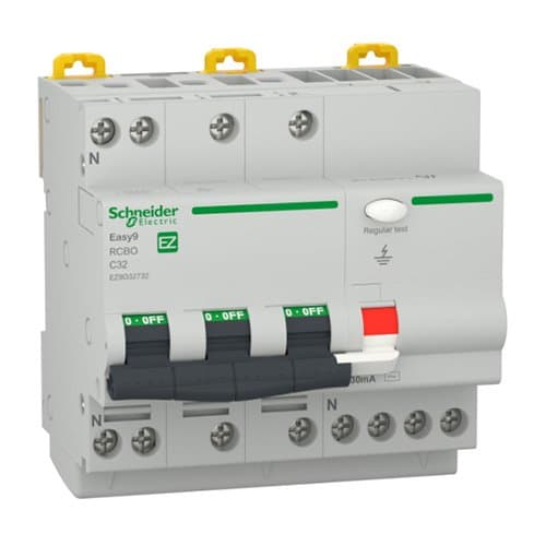 DJC EZ9D32732 Disjunctor diferențial RCBO 3P+N 32A C 30mA