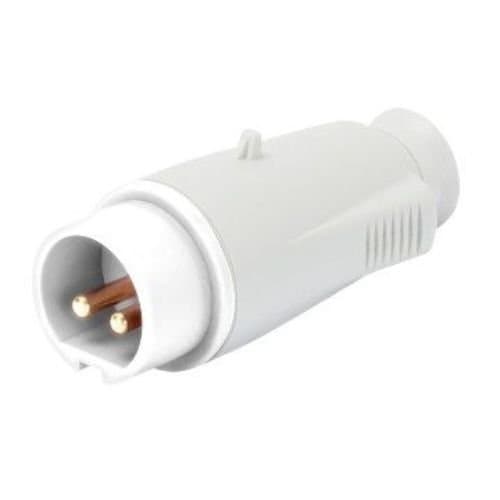 GW60072 Fișă ind 2P 16A 20-25V/40-50V 10h Alb IP44