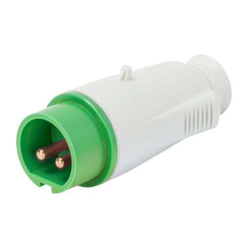 GW60070 Fișă ind 2P 16A 20-25V/40-50V 11h Verde IP44