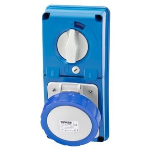 GW66326N Priză cu interbl 2P+E 16A 200-250V 6h vert IP67