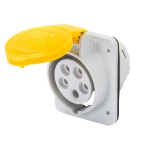 GW62202H Priză ind fixă 10G 3P+T 16A 100-130V 4h Galben