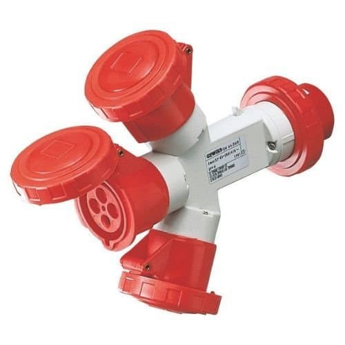 GW64027 Multiplicator 3 Priză ind mob 3P+E 16A 230V 6h Roșu
