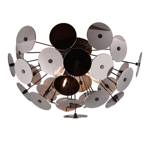 609900357 Plaf Discalgo 3xMax.40W E14 Negru mat/ Cromat