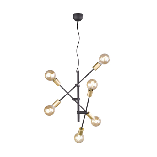 306700632 Corp susp Cross 6xMax.28W E27 Negru mat