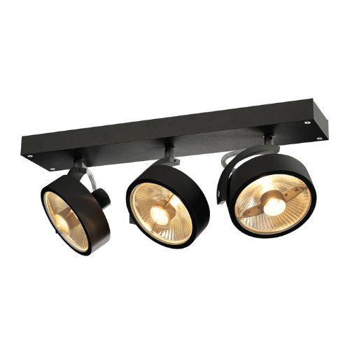 1000704 Spot Kalu 3xMax.75W GU10 Negru - SLV - Cod: 1000704
