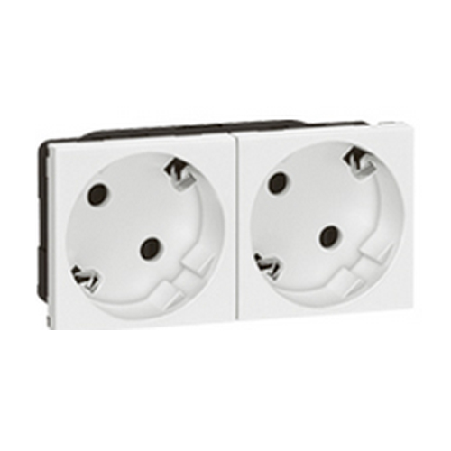 PRZ 077252 Mosaic Priza dubla 2x2P+T Alb