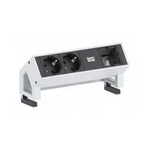 902.403 Desk2 2xPriza schuko, 1xCM, 0.2m GST18, Inox