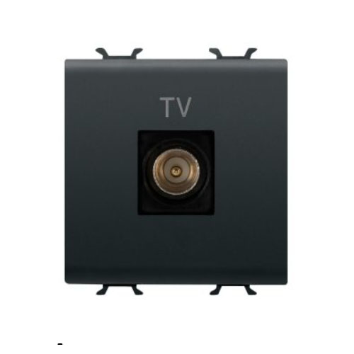 PRZ GW12367 Priza TV Direct 2 module CH/Negru Satin