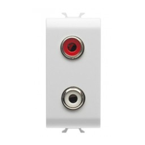 PRZ GW10453 Priza 2xRCA 1modul CH/Alb