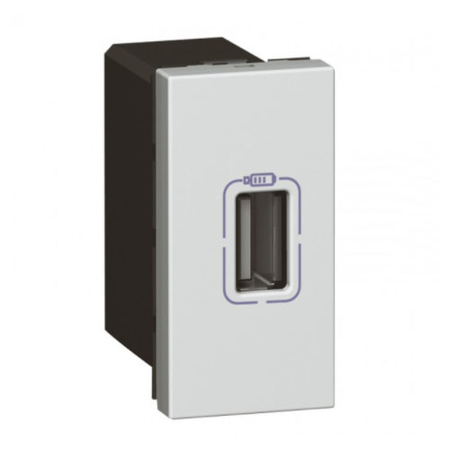 PRZ 079391 Mosaic Priza USB 1 modul Aluminiu